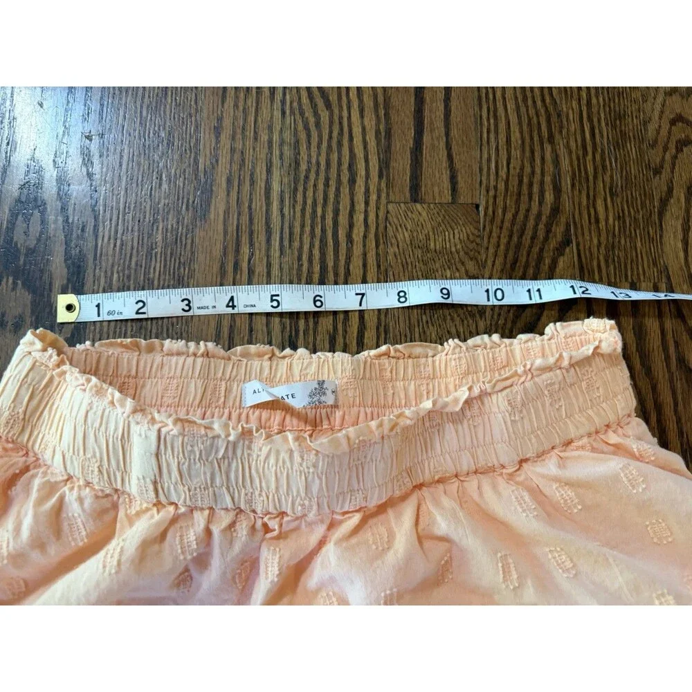 Altar'd State 100% Cotton Peach Ruffle Elastic Waist Mini Skort Shorts Size M